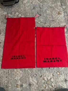 Isabel Marant Bright Red Drawstring Dust Bag Pair